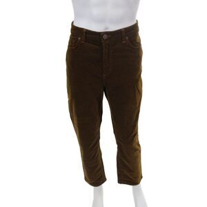 Monfrere Mens Cotton Blend Velvet Flat Front Straight Leg Pants Brown Size 36